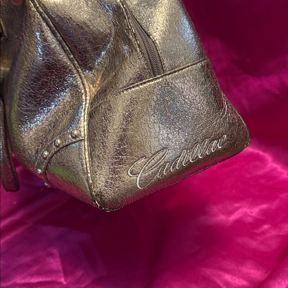 Metallic Cadillac  HUGE Silver Handbag with Logo - Picture 3 of 6